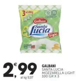 Crai GALBANI Santa lucia mozzarella light offerta