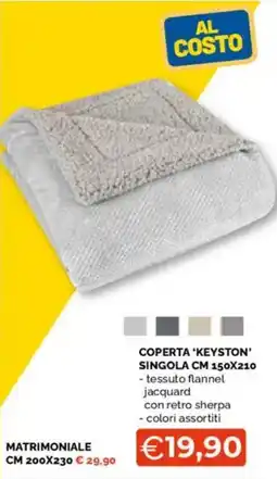 Mercatò Big COPERTA 'KEYSTON' SINGOLA CM 150X210 offerta