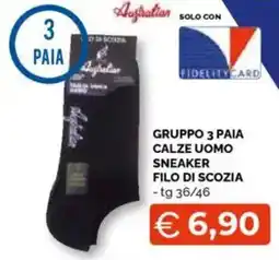 Mercatò Big Gruppo 3 paia calze uomo sneaker filo di scozia offerta