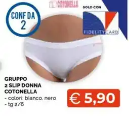 Mercatò Big Gruppo 2 slip donna cotonella offerta
