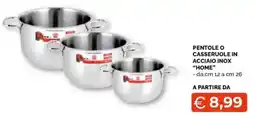 Mercatò Big Pentole o casseruole in acciaio inox "home" offerta