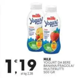 Crai MILK Yogurt da bere banana/fragola/ multifrutti offerta