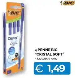 Mercatò Big 4 penne bic "cristal soft" offerta