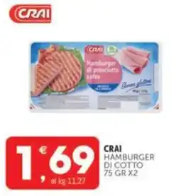 Crai CRAI hamburger di cotto offerta