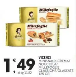 Crai VICENZI Minisnack crema/ nocciola/ millefoglie classiche/glassate offerta