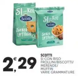 Crai SCOTTI Si con riso frollini/biscotti/ merende/ muffin varie grammature offerta