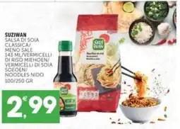 Crai SUZIWAN salsa di soia classica/ meno sale/vermicelli di riso miehoen/ vermicelli di soia soeoen/noodles nido offerta
