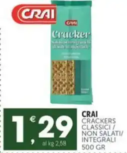 Crai CRAI Crackers classici / non salati/ integrali offerta