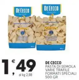 Crai DE CECCO Pasta di semola varie trafile formati speciali offerta