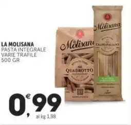 Crai LA MOLISANA Pasta integrale varie trafile offerta