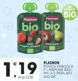 Crai PLASMON pouch fragola e lampone bio/ mela e pera bio offerta