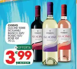 Crai CORVO Glicine terre siciliane/ bianco igp/ rosso igt/ rose igt offerta