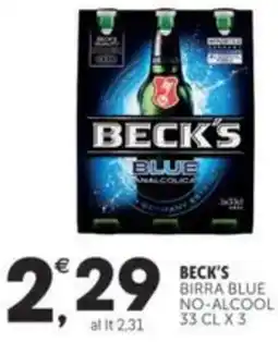 Crai BECK'S Birra blue no-alcool offerta