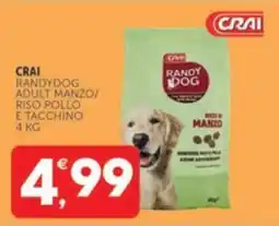 Crai Crai randydog adult manzo! riso pollo e tacchino offerta