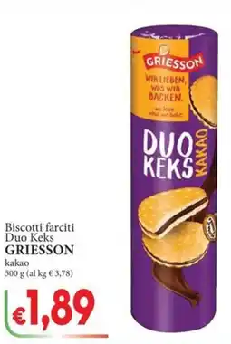 D'Italy Biscotti farciti Duo Keks GRIESSON offerta
