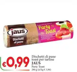 D'Italy Dischetti di pane toast per tartine JAUS Party Toast offerta