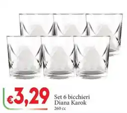 D'Italy Set 6 bicchieri Diana Karok offerta