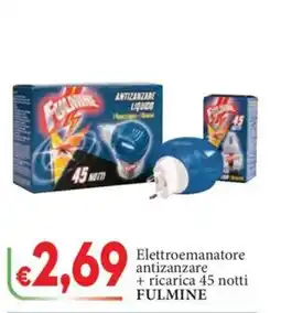 D'Italy Elettroemanatore antizanzare + ricarica 45 notti FULMINE offerta