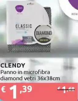 Ipersoap CLENDY Panno in microfibra diamond vetri 36x38cm offerta