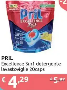 Ipersoap PRIL Excellence 3in1 detergente lavastoviglie 20caps offerta