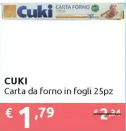 Ipersoap CUKI Carta da forno in fogli 25pz offerta