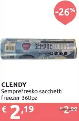 Ipersoap CLENDY Semprefresko sacchetti freezer 360pz offerta