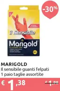 Ipersoap MARIGOLD Il sensibile guanti felpati 1 paio taglie assortite offerta