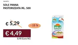 Prezzemolo e Vitale Sole panna pastorizzata offerta