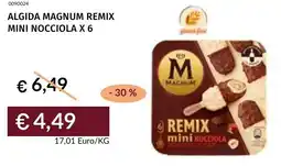 Prezzemolo e Vitale Algida magnum remix mini nocciola x 6 offerta