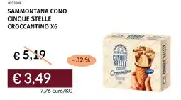 Prezzemolo e Vitale Sammontana cono cinque stelle croccantino x6 offerta