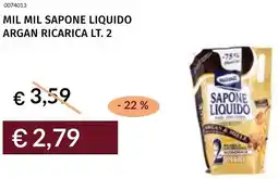 Prezzemolo e Vitale Mil mil sapone liquido argan ricarica lt. 2 offerta