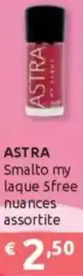 Ipersoap ASTRA Smalto my laque 5free nuances assortite offerta
