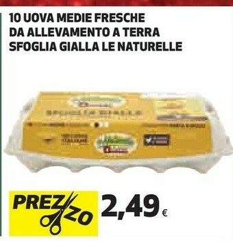Coop 10 uova medie fresche da allevamento a terra sfoglia gialla offerta