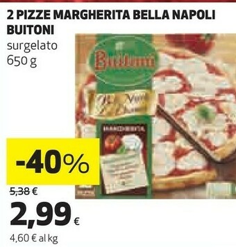 Coop 2 pizze margherita bella napoli 650 g offerta