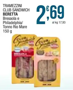 Sidis mini TRAMEZZINI CLUB SANDWICH BERETTA Bresaola e Philadelphia/ Tonno Rio Mare offerta