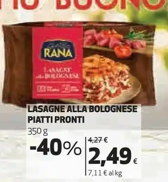 Coop Lasagne alla bolognese piatti pronti offerta