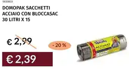 Prezzemolo e Vitale Domopak sacchetti acciaio con bloccasac offerta
