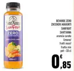 Conad Bevande zero zuccheri aggiunti sanfruit SANTANNA offerta