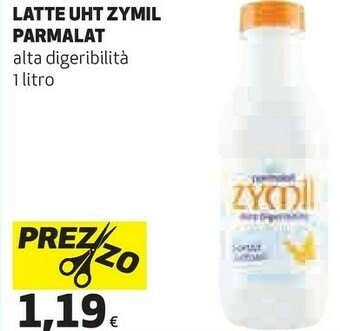 Coop Zymil latte intero alta digeribilità senza lattosio uht 1000 g(ml) offerta