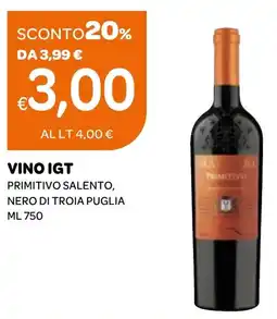 Ekom Vino IGT primitivo salento, nero di troia puglia offerta