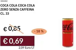 Prezzemolo e Vitale Coca cola zero senza caffeina offerta