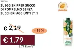 Prezzemolo e Vitale Zuegg skipper succo di pompelmo senza zuccheri aggiunti offerta
