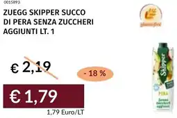 Prezzemolo e Vitale Zuegg skipper succo di pera senza zuccheri aggiunti offerta
