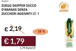 Prezzemolo e Vitale Zuegg skipper succo d'ananas senza zuccheri aggiunti offerta