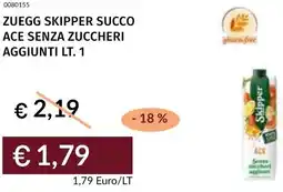 Prezzemolo e Vitale Zuegg skipper succo ace senza zuccheri aggiunti offerta