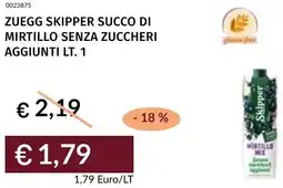 Prezzemolo e Vitale Zuegg skipper succo di mirtillo senza zuccheri aggiunti offerta