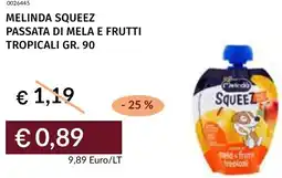 Prezzemolo e Vitale Melinda squeez passata di mela e frutti tropicali offerta