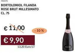 Prezzemolo e Vitale Bortolomiol filanda rose brut millesimato offerta