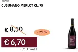 Prezzemolo e Vitale Cusumano merlot offerta