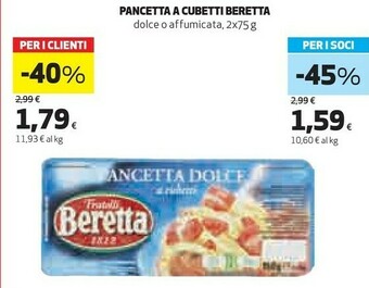 Coop Pancetta a cubetti offerta